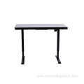 USB Charging Office Black Glass Standing Electric Desk